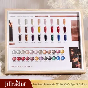 Jillraida Cat Eye Gel Polish For Nail Shimmer Crystal Cat Eye Gel Private Label Nail Supplier 24 Colors