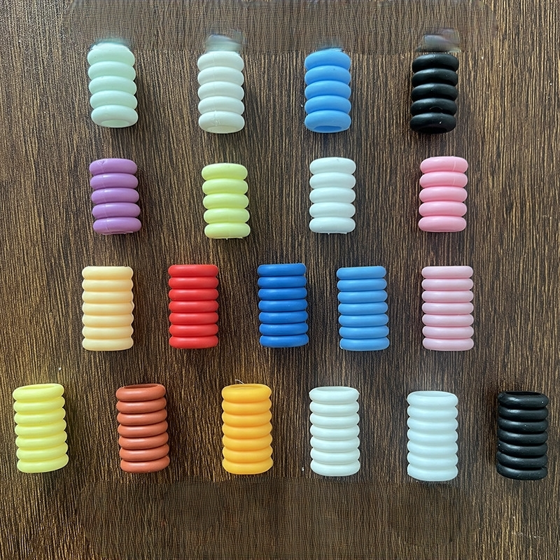New DIY Learning Tools rainbow Pencils Round Pendant Necklace Silicone Beaded Lanyard Badge Holder for Teachers ' Day Jewelry Image 2