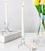 Nordic Elegant Style Kristallglas Taper Kerzenhalter Benutzer definiertes Logo Votiv behälter Langlebige Laterne Glas Kerze Dekorationen