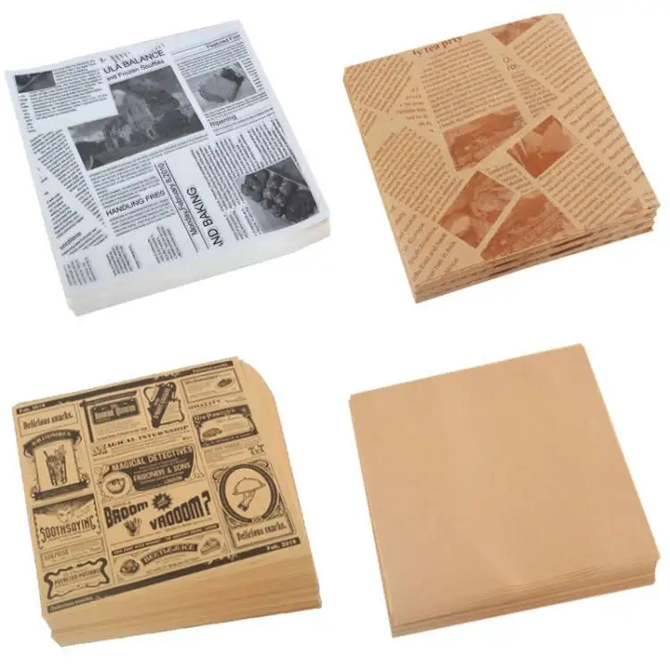 Printed Greaseproof Paper,High Quality Food Grade Greaseproof Paper Raw Material Burger Wax Paper Sheets In Sheets