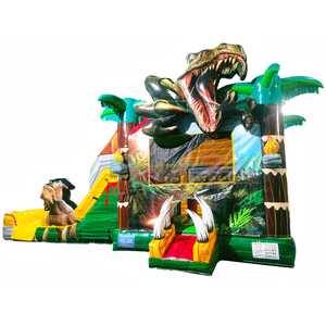 Castillo inflable de T-Rex con tobogán de agua, castillo inflable comercial para niños - Product Image 1