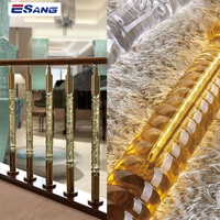 Escalier d'intérieur ESANG, main courante ronde d'escalier en cristal, poteaux de garde-corps en acrylique