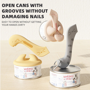 Cuillère à friandises pour chat avec poignée ergonomique, écologique, avec couvercle en silicone, ouvre-boîte pour chat, cuillère mignonne en forme de patte pour aliments humides - Product Image 4