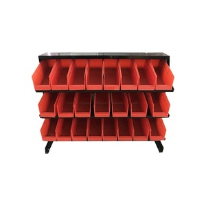 Stackable cabinet bin plastic stackable bins parts 3 shelves on-floor warehouse stackable storage bins