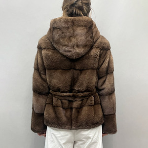 Nuovo <span class=keywords><strong>Cappotto</strong></span> Invernale da Donna in Vera Pelliccia di <span class=keywords><strong>Visone</strong></span> <span class=keywords><strong>con</strong></span> <span class=keywords><strong>Cappuccio</strong></span>, Design Classico, Giacca in Pelliccia di <span class=keywords><strong>Visone</strong></span> Calda e alla Moda - Product Image 3