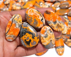 Natural Bumble Bee Jasper Gemstone Cabochon Yellow Orange Black Loose <b>Stone</b> Wholesale for Jewelry Making Wholesale - Product Image 3