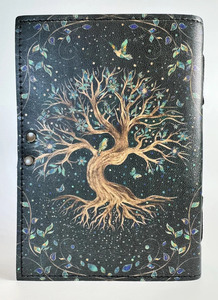 Tree of Life Leather Journal with Antique <b>Lock</b> Journal <b>Lock</b> Clasp Deckle Edge Blank <b>Diary</b> Custom Logo - Product Image 4