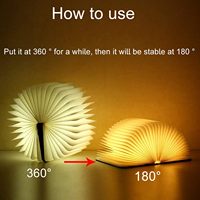 Lampe de lecture pliable sans fil rechargeable, 5 couleurs, veilleuse pliable, lampe de bureau portable pour les fêtes