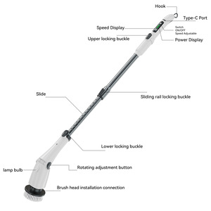 Brosse de nettoyage électrique Hongyi Wanxiang, rotation à 360 degrés avec plusieurs accessoires pour cuisine, salle de bain, sol, verre - Product Image 4