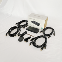 Saklar KVM HDMI 4K 60Hz, MT-VIKI 4 port + 4 kabel, 4 komputer 1 Monitor 4 Port KVM Switch HDMI 4 in 1 dengan kontrol Desktop