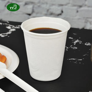<span class=keywords><strong>VVG</strong></span> no add PFAS 8oz blanco desechable biodegradable Pulpa de caña de azúcar tazas de café de papel con tapas - Product Image 3