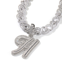 Nuevo Collar con Colgante de Letra Individual 2023, con Nombres en Circonitas, Cadena Cubana con Bucle Infinito, Joyería de Moda en Oferta