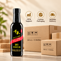 Sauce Soja Légère Premium 500ml, Naturellement Fermentée 180 Jours, Vente en Gros, Fabricant OEM Marque Privée, 12 Bouteilles/Paquet