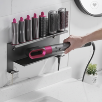 Support mural multifonctionnel rectangulaire pour Dyson Airwrap, organiseur de câbles et support de rangement pour fer à boucler
