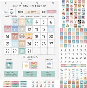 Lịch Bỏ Túi biểu đồ lịch hàng tháng và thời tiết bỏ túi biểu đồ học tập cho trẻ em lớp học bảng thông báo và mẫu giáo - Product Image 1
