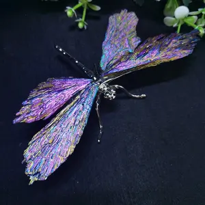 Cristaux arc-en-ciel Ailes Libellule Aura Tourmaline Libellule Ornement personnalisé Libellule