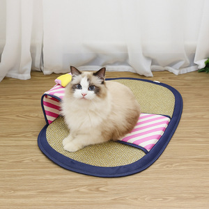 Tapis rafraîchissant pour chat, design rayé, pour l'été, lit pour animaux de compagnie, coussin de repos confortable pour chats et chiens - Product Image 2