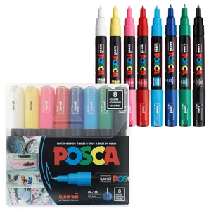 8 marqueurs <span class=keywords><strong>Posca</strong></span> 1M, stylos <span class=keywords><strong>Posca</strong></span> pour fournitures artistiques, fournitures scolaires, art sur roche, <span class=keywords><strong>peinture</strong></span> sur tissu, marqueurs pour tissu, stylo de <span class=keywords><strong>peinture</strong></span>, marqueurs artistiques - Product Image 1