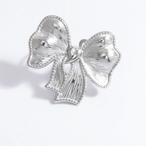 Stainless Steel Exaggerated Bow <b>Ring</b> For Women Party Jewelry Gold Silver Color Fashion <b>Statement</b> <b>Ring</b> - Product Image 5