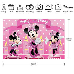 Promotional <strong>Party</strong> <strong>Supplies</strong> <strong>Minnie</strong> &amp; Mickey <strong>Mouse</strong> Theme Banner Backdrop Background For <strong>Party</strong> Birthday Background Decoration - Product Image 5