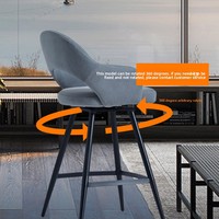 Tabouret de bar pivotant avec accoudoirs, style moderne et minimaliste, en fer forgé, pour la maison, les restaurants occidentaux, les bars et les salons