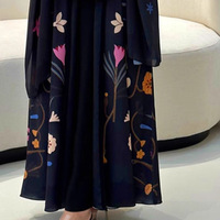 Ensemble deux pièces en gros pour le Ramadan et l'Aïd – Mode orientale musulmane : Cardigan imprimé, robe, veste décontractée arabe avec foulard