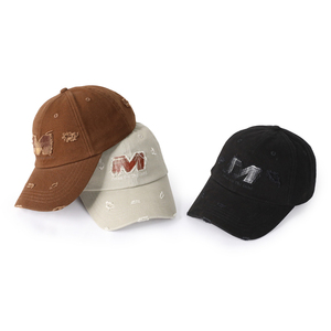2025 Neues Design Benutzer definierte Hochwertige Baseball kappe Bild Logo 6 Panel Cap Unisex Fashion Casual Ripped 3D Besticktes Logo Dad Cap - Product Image 6