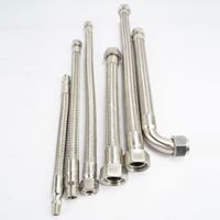 Tuyau flexible métallique sanitaire en acier inoxydable 304/316, tressé renforcé, qualité alimentaire, avec surface lisse et bride