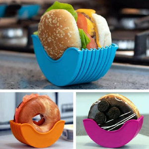Support à <span class=keywords><strong>burger</strong></span> carré extensible et réglable en silicone, boîte de rangement fixe, pince porte-<span class=keywords><strong>burger</strong></span> réutilisable et écologique pour hamburgers - Product Image 4