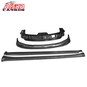 Kit carrosserie AISKA en fibre de carbone sèche finition mat sergé avec lèvre avant, diffuseur arrière et jupes latérales pour TESLA Model X <span class=keywords><strong>2022</strong></span>+ - Product Image 4