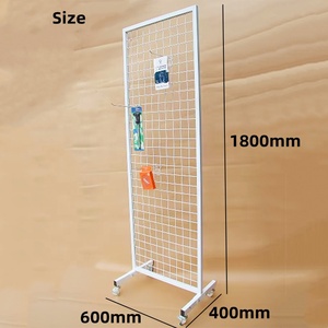 Tùy Chỉnh Cửa Hàng Treo Trường Hợp Điện Thoại Phụ Kiện Đồ Chơi Snack Thẻ Quà Tặng Kim Loại Dây Lưới Lưới Hiển Thị Giá Đứng Với Bánh Xe - Product Image 4