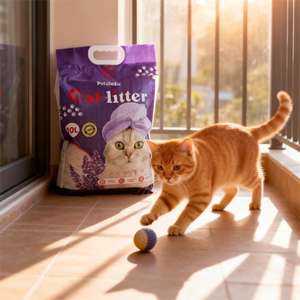 DongnaiPETS Vente directe du fabricant Litière pour chat en bentonite absorbante écologique de haute qualité 8 kg Agglomération rapide Anti-odeur - Product Image 1