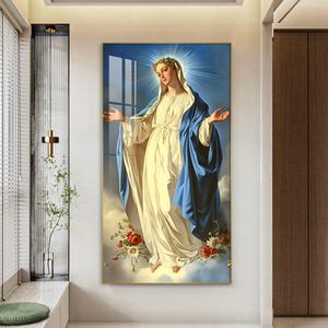 Marco de Fotos Personalizado de María, Arte Decorativo para el Hogar, Decoración de Pared Resistente a la Humedad, Retrato para Entrada, Sala de Estar, Pintura de Porcelana con Cristal LED - Product Image 5