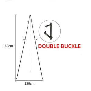 ポータブル金属折りたたみスチール絵画ディスプレイスタンドイーゼルダブルバックル付きテレスコピック三脚スケッチ用 - Product Image 1