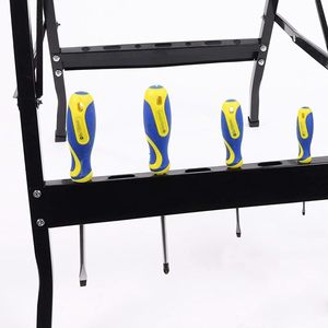 Banco da Lavoro Pieghevole con Piano in MDF 61x56x79 cm, Morsetti Regolabili per Uso in Officina - Product Image 3