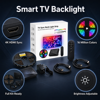 Kit de bande lumineuse LED pour téléviseur 2.0 4K Sync, lumière ambiante RGB étanche avec télécommande 2.4G pour écran de 40 à 120 pouces