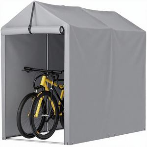<span class=keywords><strong>Abri</strong></span> de rangement portable en métal pour extérieur 3 x 6 pieds avec porte à fermeture éclair enroulable pour vélo, moto, respectueux de l'environnement - Product Image 5