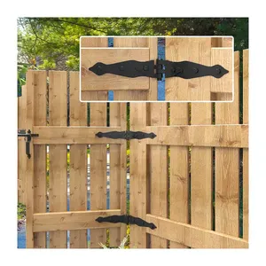 Лидер продаж, 8 дюймов, черная сталь, сверхпрочная петля для ремня с декоративным мягким закрытием для деревянного забора и ворот - Product Image 3