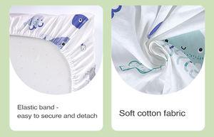 Seprai bayi Oval dapat dilipat lembut katun baru lahir organik sprei ranjang bayi sprei tempat tidur bayi Bassinet - Product Image 2