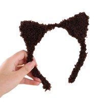 Serre-tête coréen en peluche fait main avec oreilles de chat, pour femme, automne-hiver, pour le lavage du visage et le maquillage, motif chaton mignon