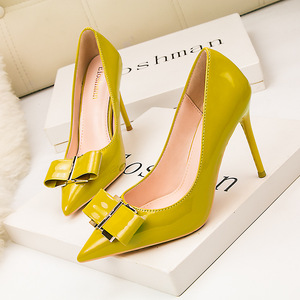 Chaussures <span class=keywords><strong>Femme</strong></span> YX – Escarpins à Bout Pointu en Cuir Verni, Talons Hauts Élégants pour Mariage, Zapatos Mujer Bleu et Rouge Vin - Product Image 3