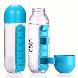 Botella de Agua Portátil Personalizada de PP para Gimnasio, Contenedor de Medicamentos, Vaso para Beber, Organizador Diario de Pastillas, Botella para Beber al Aire Libre, Libre de BPA - Product Image 1