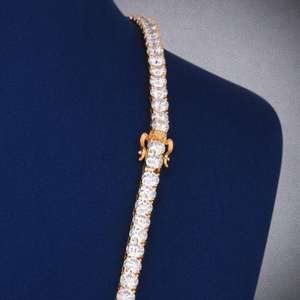 Elegant Lab Created <b>Diamond</b> 925 Sterling <b>Silver</b> Luxury Chain <b>Necklace</b> for Daily Wear Wedding Gifting - Product Image 4