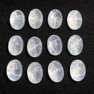 wholesale oval lab created star loose white sapphires labradorite cabochon