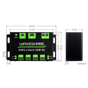 Hub USB 3.2 1 à 4 avec boîtier en métal pour une transmission à grande vitesse, sans pilote et compatible avec plusieurs systèmes - Product Image 6