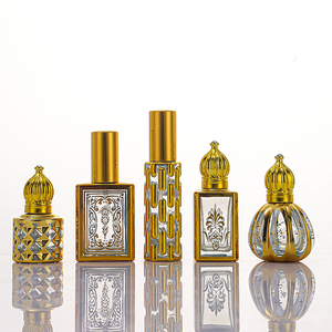 Precio de fábrica 3ml 6ml 12ml Galvanizado Mini Attar Árabe Vidrio decorativo Botellas de aceite esencial Perfume Roll en botella - Product Image 2