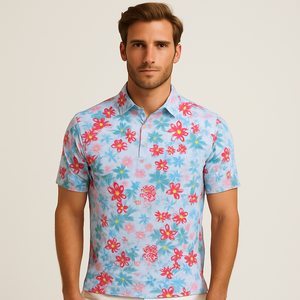 Camiseta Polo Personalizada con Logotipo, 100% Poliéster, Tejido de Punto, Impresión Digital, Antiarrugas, para Vacaciones en la Playa, para Hombre - Product Image 1