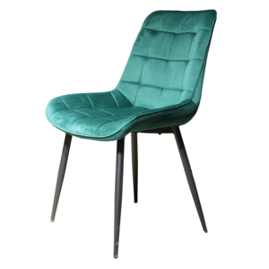 Silla de Comedor Moderna de Tela <span class=keywords><strong>Verde</strong></span> para Cocina, Cómoda Silla de Comedor Tapizada Personalizada para Restaurante con Patas de Metal - Product Image 1