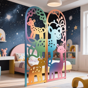 Pared de acero inoxidable dorado moderno para techo, suelo, divisor de habitación, Partición de pantalla, superficie de espejo, impermeable, pared decorativa de oficina - Product Image 2