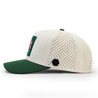 Casquette de golf personnalisée à visière incurvée, casquette snapback imperméable avec logo en caoutchouc personnalisé, casquette de performance en polyester à 5 panneaux